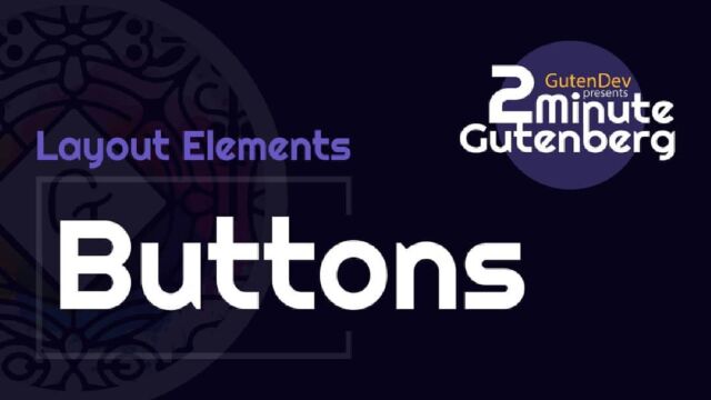 2 Minute Gutenberg: Buttons Block 
YouTube: https://youtu.be/ezHHphmPnjs
#wordpressblogger 
#gutendev 
#gutenberg 
#tutorial 
#FreeTutorial 
#WordPress 
#wordpresswebsite