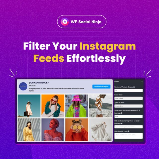 Customize your Instagram display to match your website perfectly. Discover more details here.👇 
🔗 https://wpsocialninja.com/how-to-filter-instagram-feed/ 

#InstagramFeeds #InstagramIntegration #WordPress