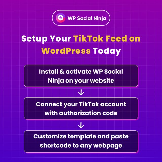 Leverage TikTok’s popularity directly on your WordPress site. Here are three simple steps for integration.👇

🔗https://wpsocialninja.com/tiktok-widget/

#tiktok #tiktokfeed #tiktokplugin #wordpressplugins